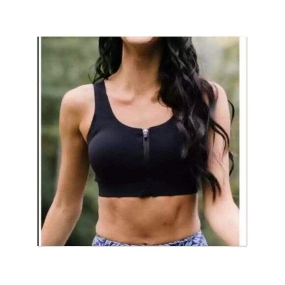 ZYIA Other - Zyia Active Front Zipper Sports Bra Support Stretch Full Coverage Black